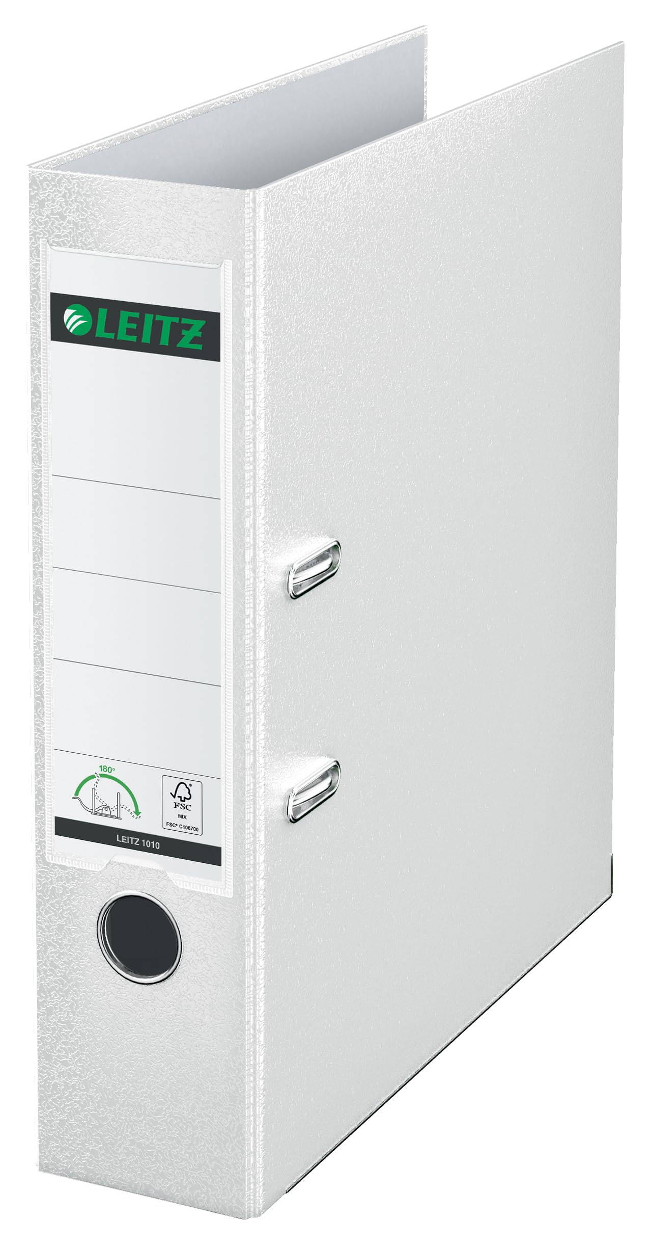 Leitz 10105001 A4 File 180 Degree Wide Plastic with Slotted Cover - White