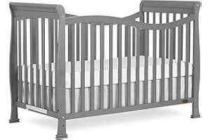 Dream On Me Violet 7 In 1 Convertible Life Style Crib In Storm Grey, Greenguard Gold Certified, JPMA Certified, 4 Mattress He