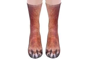 TIARONICS Animal Paws Socks - Funny 3D Animal Socks Crazy Cat Tiger Dog Paw Crew Socks Novelty Socks Gag Gifts