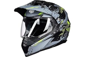 ILM Off Road Motorcycle Dual Sport Helmet Full Face Sun Visor Dirt Bike ATV Motocross Casco DOT Certified Model 606V