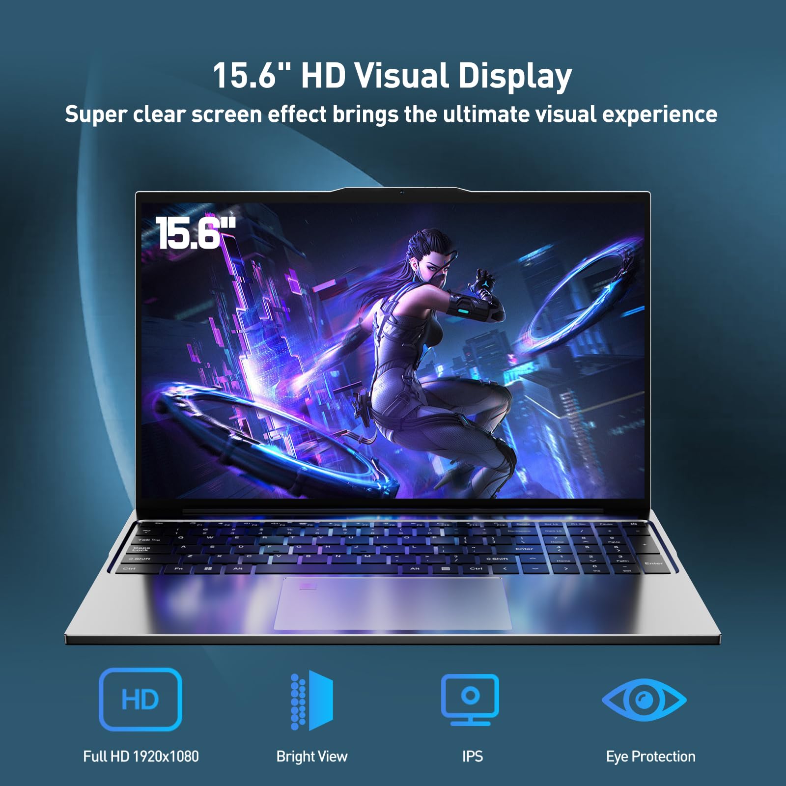 2025 Latest 15.6'' Compatible with Windows 11 Laptop Computer, Core i7-6500U Laptop 32GB DDR4 1TB SSD, FHD 1080P Display & Backlit Keyboard, Webcam, Mini-HDMI, WiFi 5, Bluetooth, Study, Business