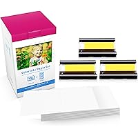 Compatible with Canon Selphy CP1300 CP1200 CP1000 CP910 CP1500 Ink and Paper, KP-108IN KP108 3 Color Ink Cartridges and 108 P