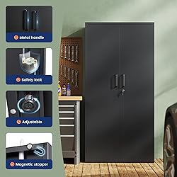 Yizosh Metal Storage Cabinet with Lock - 72" Garage