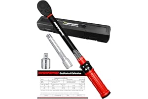 1/2 Inch Drive Click Torque Wrench, 10-170 ft.lb/13.60-230.5Nm, ±3% High Precision, Dual-Direction Adjustable 72 Tooth Click 