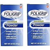 Super Poligrip Denture Adhesive Powder, Extra Strength 1.6 oz (Pack of 2)