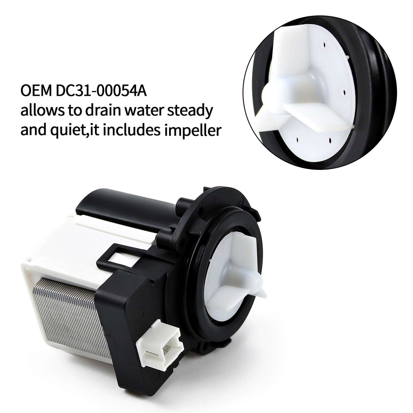 DC31-00054A Washer Drain Pump by AMI PARTS Replaces DC31-00016A AP4202690 62902090- Fit for kenMore samSung Washing Machine