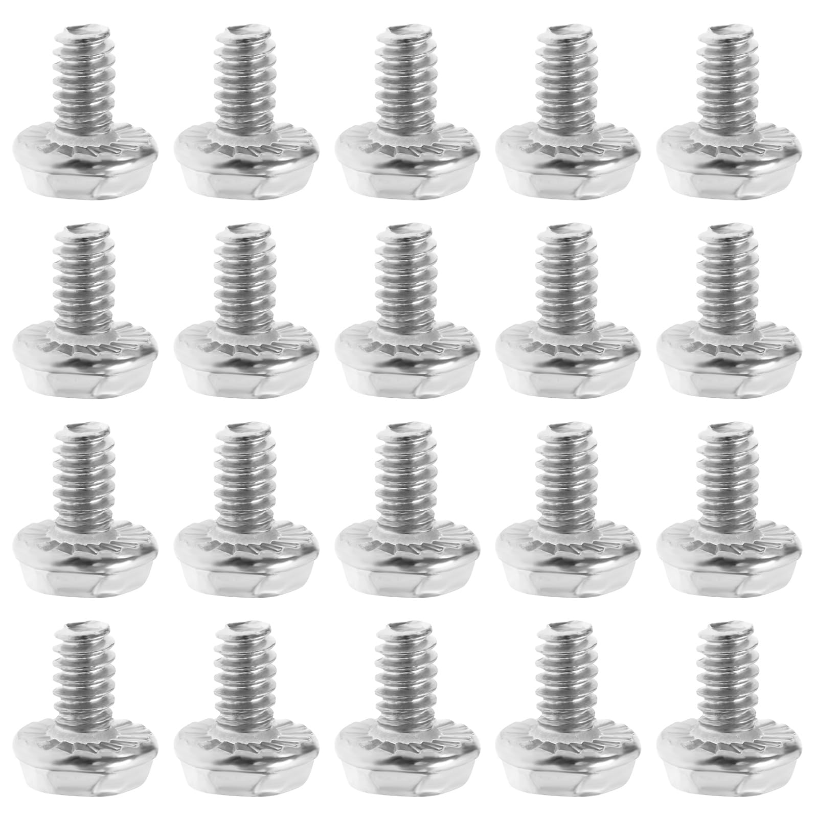 Create idea 100Pcs Toothed Hex 6/32 Screws Motherboard Mounting Screws 6/32 Hard Drive PC Case Screws Plated Steel Accessories for Computer Silver