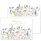 Gooji 4x6 Meadow Bloom Beyond Grateful Floral Thank You Cards, Bridal Shower Thank You Cards, Wedding, Baby Shower, Birthday, Baptism, Small Business (Bulk 20 Pack) Watercolor Flower Design