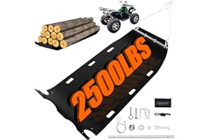 ZFbuhuo 47” x 110” Yard Drag Sled with Pull Cables 1/8 HDPE Thickened Yard Sled Heavy Duty Multipurpose Yard Drag Mat for Hauling Debris, Construction Materials, Logs and Hunting Trophy