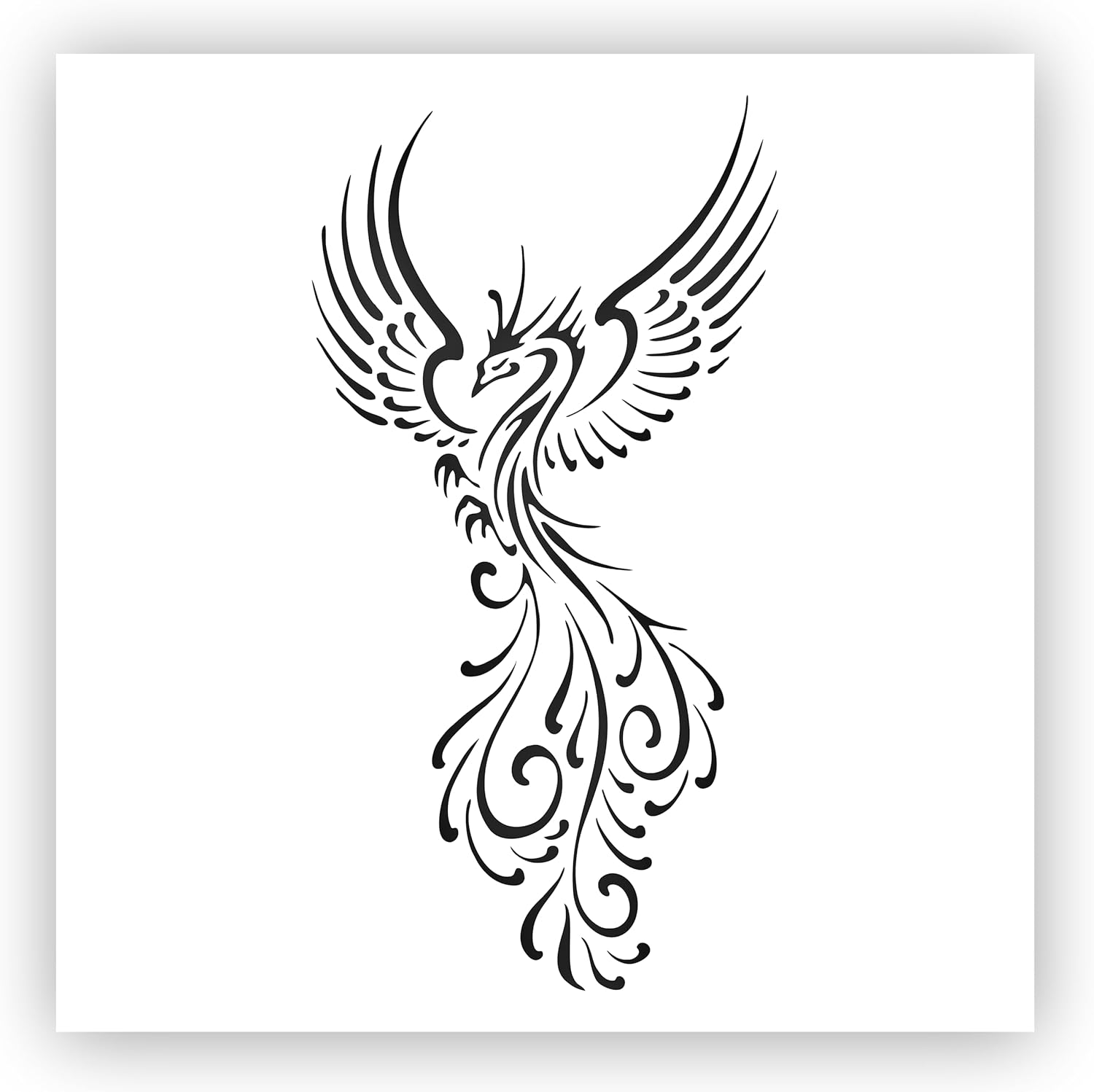 Mixed Media - Phoenix #2 Bird Stencil - Choose a Size (18