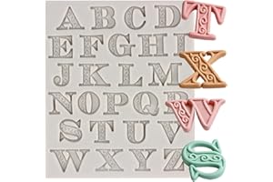 QDMOLDS Letters Silicone Mold Uppercase Letters Silicone Fondant Mold for Cake Decorating Cupcake Topper Candy Chocolate Gum 