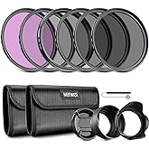 NEEWER 67mm Lens Filter Kit: UV CPL, FLD, ND2, ND4, ND8, Lens Hood &amp; Cap | Compatible with Canon Nikon Sony Panasonic DSLR Cameras with 67mm Lens