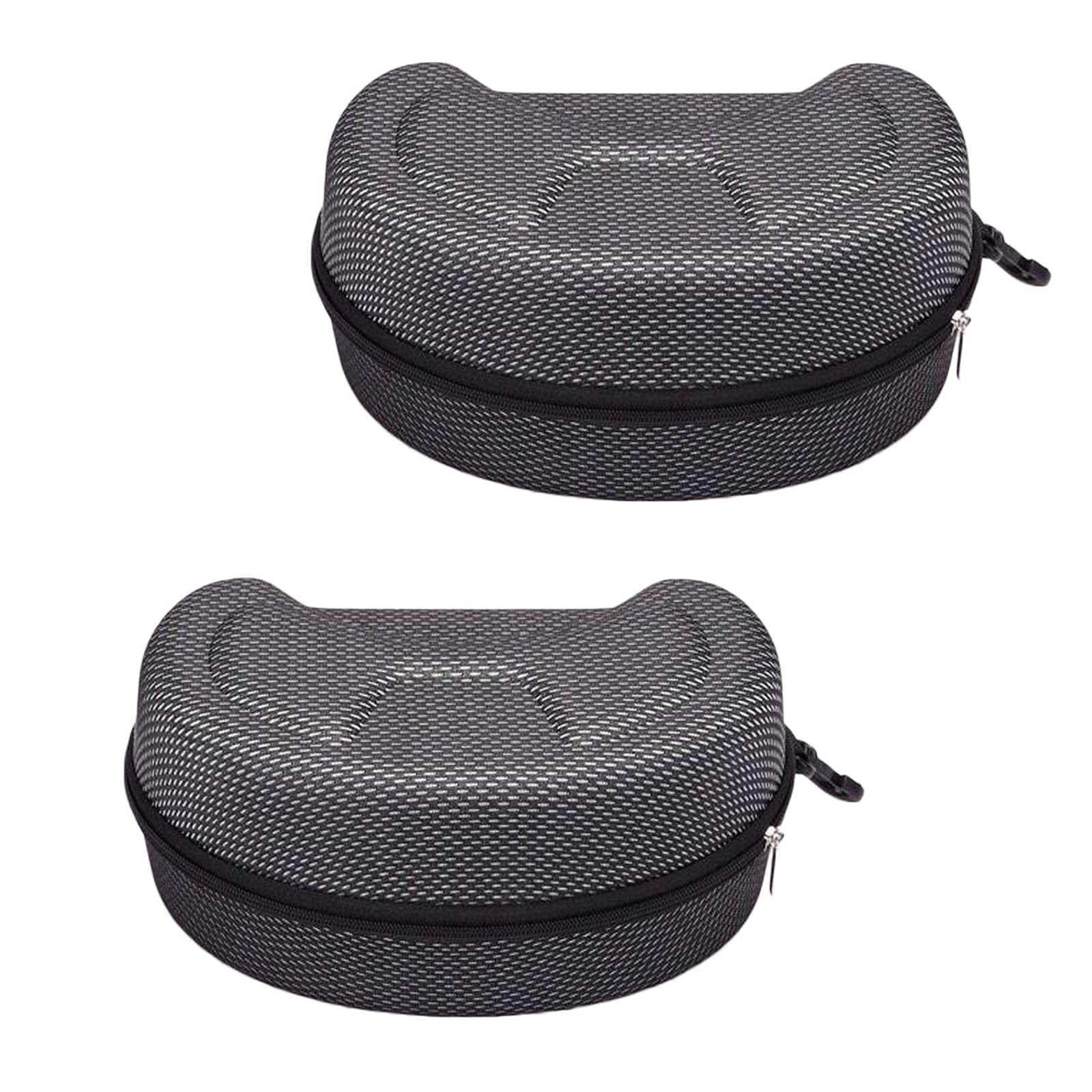 SUNTRADE Large Hard Sports Glasses Case, Snow Goggles Box, Sports Glasses Storage Holder, Protective Goggle Case，2pcs (Grid Black)