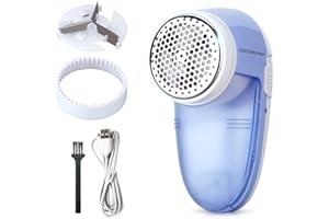 GOODBONG Clothes Lint Remover Fabric Shaver - Electric Sweater Defuzzer USB Rechargeable Pills Remover for Couch,Blanket,Curtain,Socks,Legging,Fluff Trimmer Effectively Faster by 45%(Sky Blue)