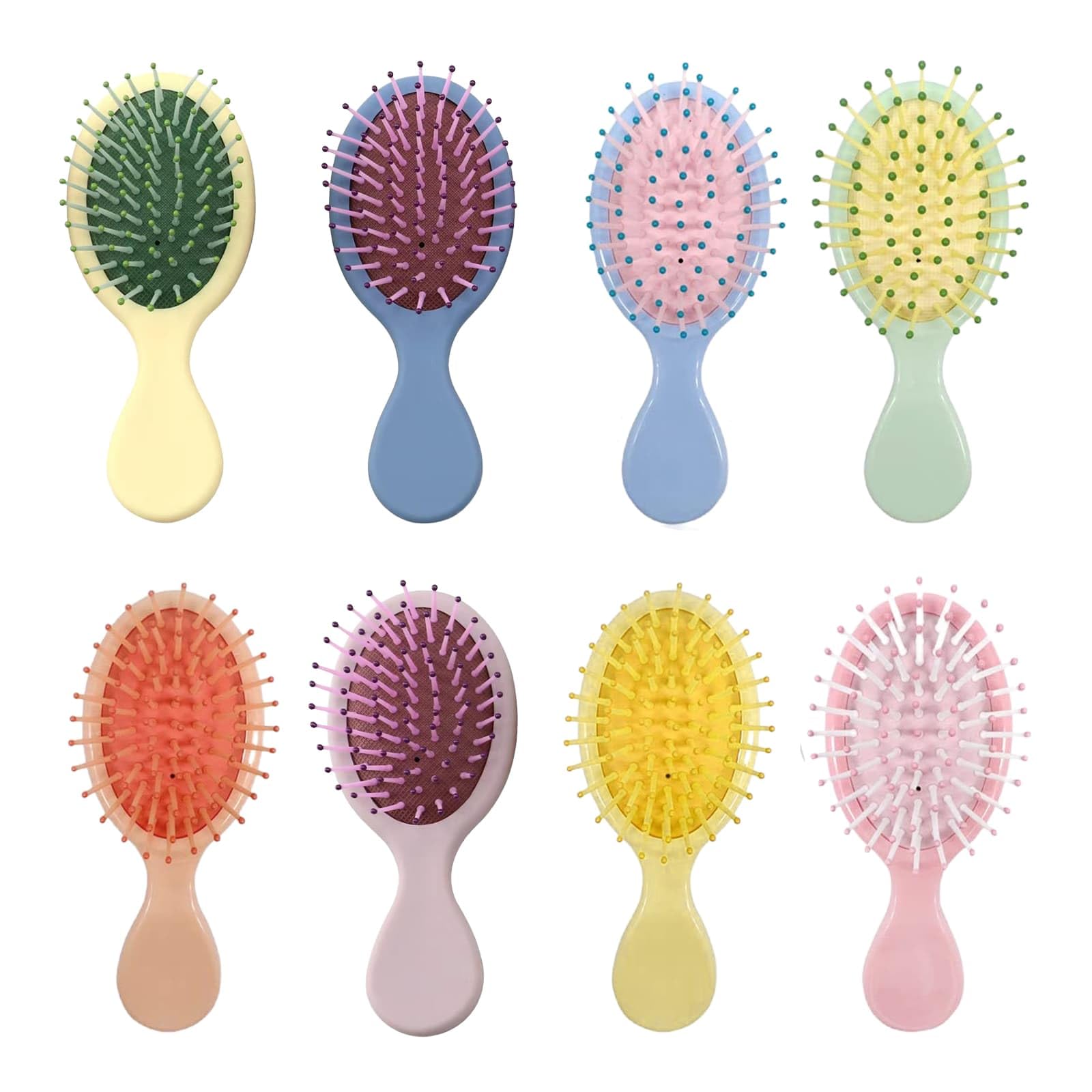 8 Pack Mini Wet Hair Brush, Eight color air bag combs, Suitable for travel, Carry on, anti-static, Suitable for Thick, Curly, Thin, Long short wet or dry hair