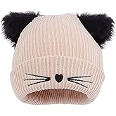 LUCKYBUNNY Women Girls Cute Cat Ears Beanie Hat Winter Crochet Knit Cap