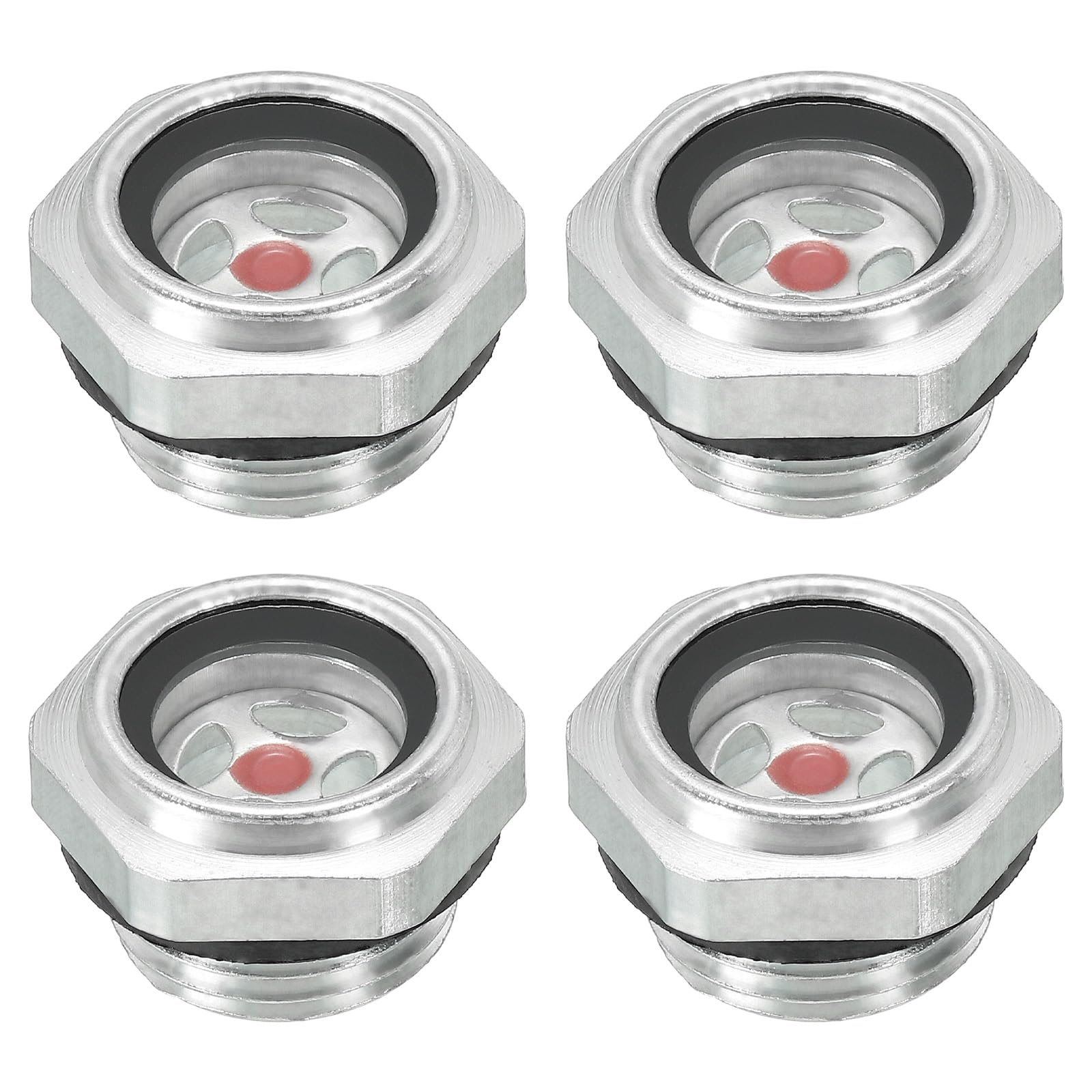 PATIKIL Air Compressor Oil Sight Glass, 4 Pack G 1/2" Male Thread Aluminum Alloy Oil Liquid Level Gauge Air Compressor Parts with O-Ring