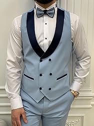 Wangyue Slim Fit Suit for Men Khaki 3 Piece Tuxedo