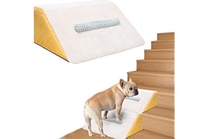 DAORDAER Dog Ramp for Stairs,2pack Dog Stairs Pet Steps with Non-Slip Mat and Anti-Slip Stickers Grippy Carpet Surface for Dog Paws for Any Staircase Pet Ramp for Small Dogs Cats Senior Pets Injured Dogs