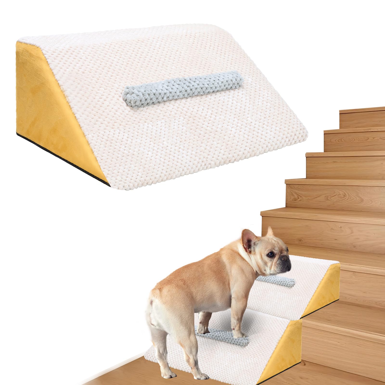 Photo 1 of Dog Ramp for Stairs,2pack Dog Stairs Pet Steps with Non-Slip Mat and Anti-Slip Stickers Grippy Carpet Surface for Dog Paws for Any Staircase Pet Ramp for Small Dogs Cats Senior Pets Injured Dogs