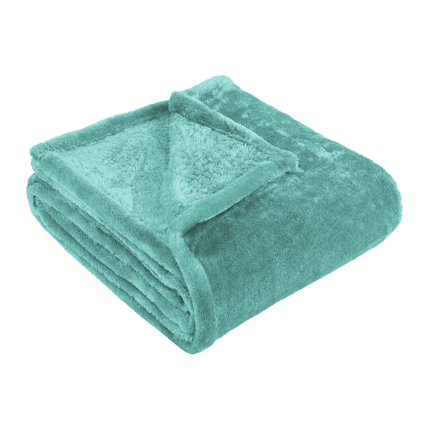 Photo 1 of Superior Classic Solid Fleece Blanket, Thick, Cozy, Warm Blankets, Velvety Soft Plush Bedding and Sofa Throw, Cute Bedroom Decor, Fuzzy Cover, Medium Weight Comfort Essentials, Full/Queen, Turquoise