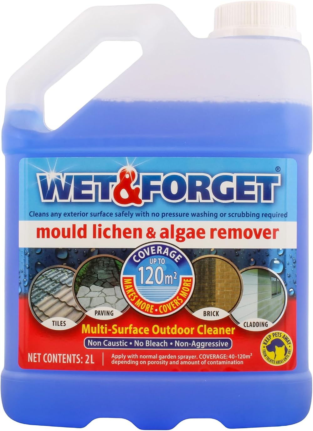 Wet & Forget Mould, Lichen & Algae Remover 2L Outdoor Cleaner
