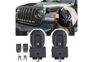 YOCTM Anti-theft Hood Latches Catch For Jeep Wrangler JL JLU Rubicon Sahara Sport 4XE Gladiator JT Hood Locking Catch Kit No More Hood Flutter