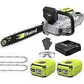 Sihuird 60V 18-Inch Cordless ChainSaw, 2 x 60V 6.0Ah Battery and Charger, Brushless Motor Electric Chainsaw with Tool-free Chain Tension & Auto Lubrication for Tree, Wood Cutting-SL9160