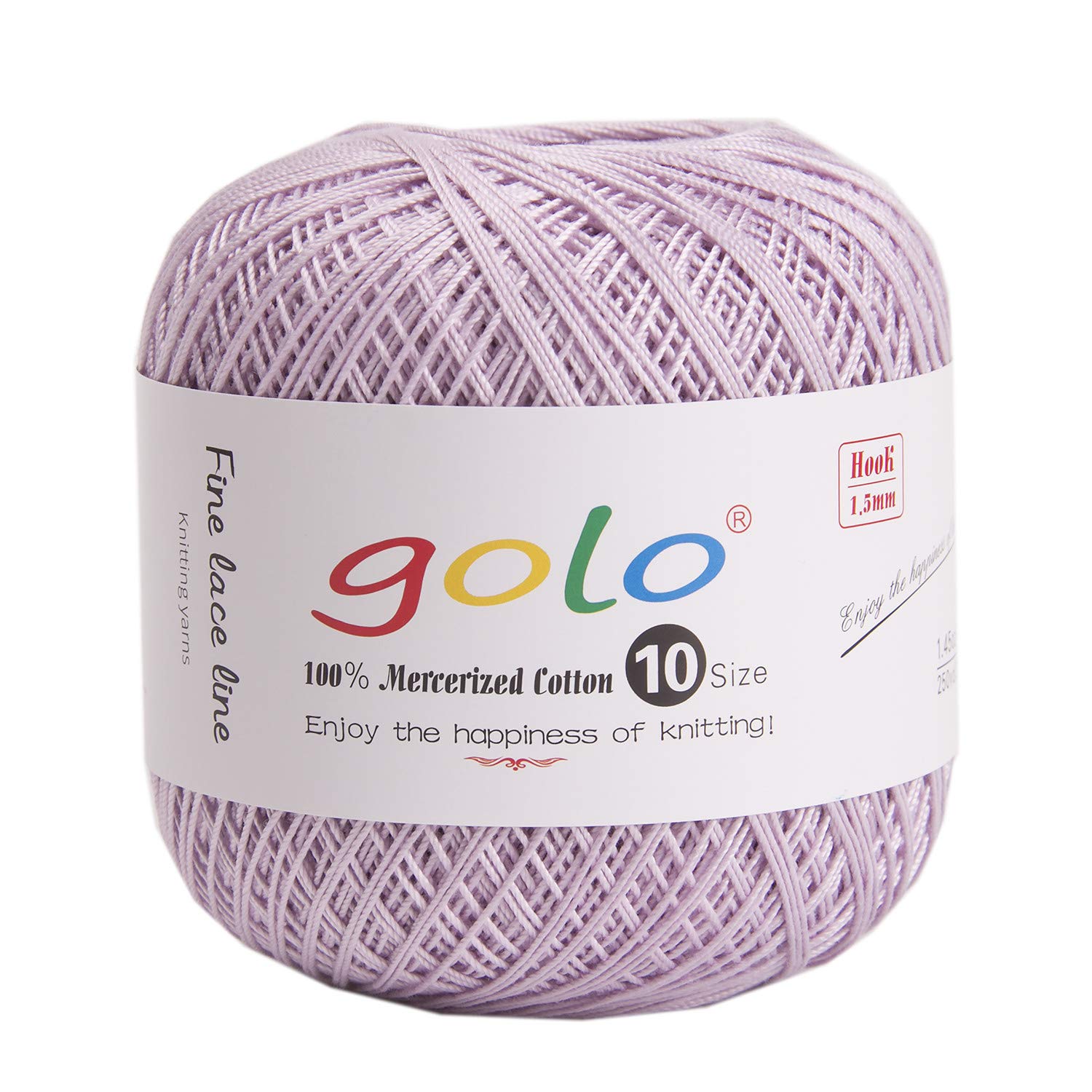 golo Crochet Thread Size 10 Yarn for Hand Knitting Crochet Yarn (Light Purple-672) — image 1
