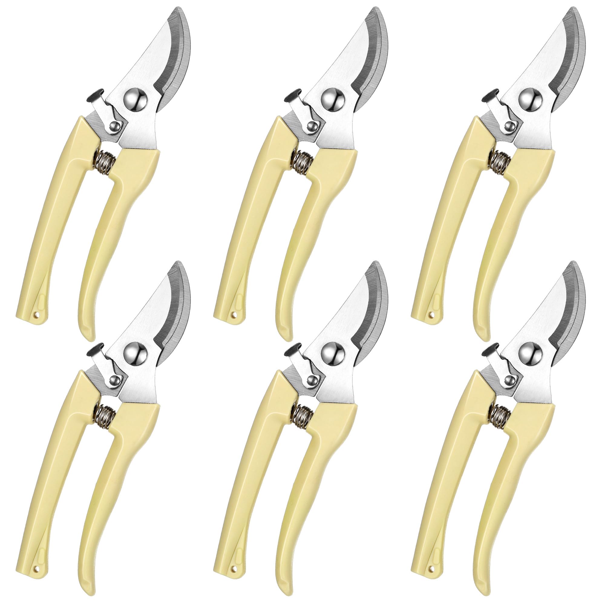 Photo 1 of Chumia 6 Pcs Garden Pruning Shears Flower Shears Handheld Heavy Duty Garden Scissors Stainless Steel Clippers for Cutting Flowers, Trimming Plants Bypass, Fruits Trees, Pruning Snips, Gardening Gifts