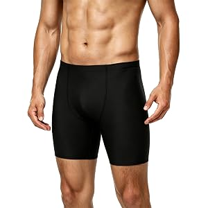 RIKUAOU Men‘s Swim Jammers, Athletic Square Leg Training Swimming Shorts, Endurance Quick Dry UPF 50+ Racing Trunks Swimsuit
