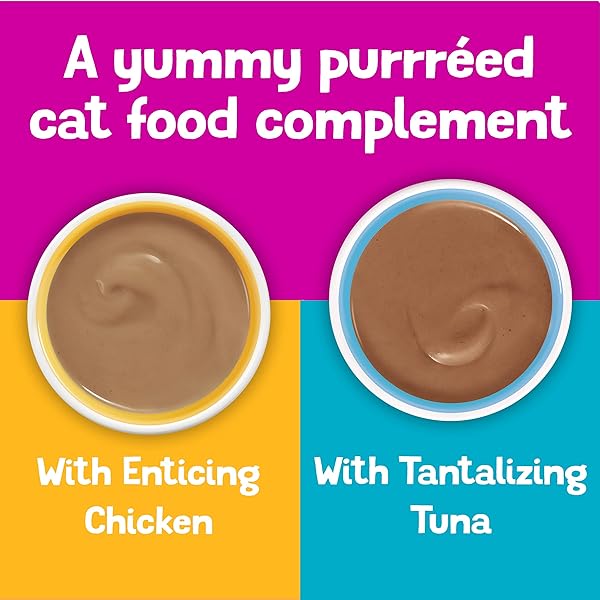 PURINA FRISKIES PUREED CAT FOOD TOPPER VARIETY PACK, LIL’ SHAKES WITH CHICKEN AND WITH TUNA VARIETIES LICKABLE CAT TREATS – (PACK OF 18) 1.55 OZ. POUCHES