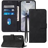 Moment Dextrad Card Holder Folio Wallet Case for iPhone 17 6.3&rdquo; (Black) | 3 card slots + hidden cash pocket, shockproof, TPU, embossed PU leather, flip design, kickstand, detachable wrist strap