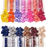 Magibeads 5mm 2-Hole Tila Tile Beads Opaque Flat Square Glass Seed Beads Rectangle Spacer Beads Double Hole Connector Beads 260pcs for Multi-Strand Jewelry Bracelet Craft Making