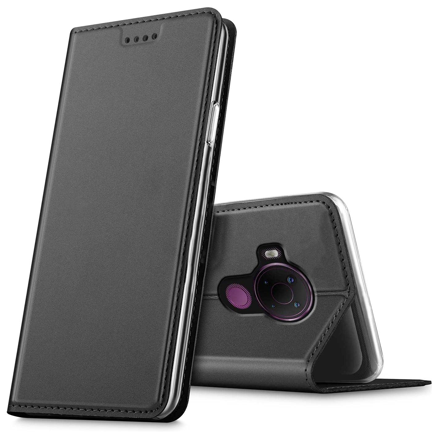 Verco Case compatible with Nokia 5.4, Flip Wallet Cover with Magnetic Closure for Nokia 5.4 Phone Case - black