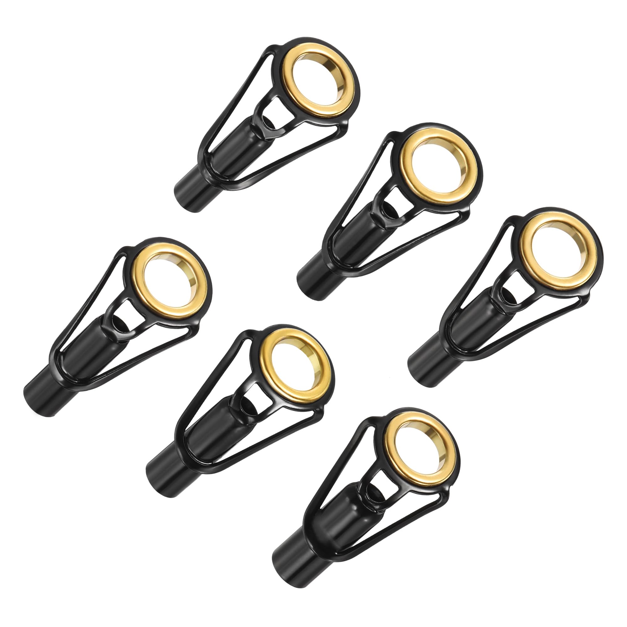 M METERXITY 30 Pack Fishing Rod Tip Repair Kit - Stainless Steel Ring Guide Replacement, Corrosion-Resistant, Apply to Fishing Rod (4.2-5.5mm Tube Dia, Black)