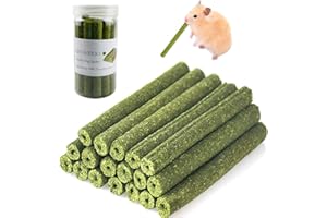 Timothy Hay Sticks for Rabbits Guinea Pig Hamsters Chinchilla Bunny Chew Toys for Teeth Treats Accessories, 20 Count (Pack of 1)