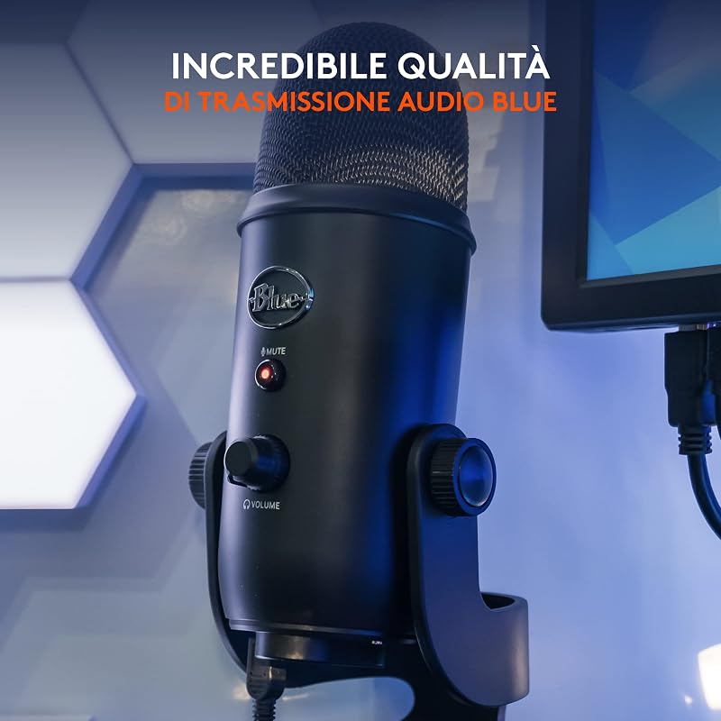 Blue Yeti Microfono USB per Registrazione, Streaming