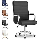 BOWTHY Office Desk Chair,Modern Leather Conference Room Chairs,High Back Ergonomic Home ofiice Chair,Adjustable Height Swivel Executive Computer Chair with Padded Seat and Armrest