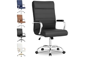 BOWTHY Office Desk Chair,Modern Leather Conference Room Chairs,High Back Ergonomic Home ofiice Chair,Adjustable Height Swivel Executive Computer Chair with Padded Seat and Armrest