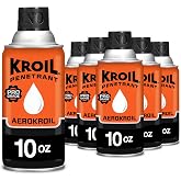 Kroil Aerokroil Penetrant - Rust Penetrating Lubricant - Corrosion Inhibitor Oil for Chains, Hinges &amp; Stuck Metal Parts - Home &amp; Industrial Use - Aerosol - 10 oz - 6 Pack (AZKS102C6)