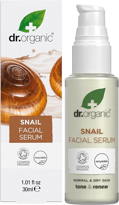 Dr Organic Snail Gel Facial Serum 30ml Healthy Aging Moisturising Natural