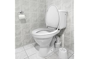 Slow Close Toilet Seat, Elongated Toilet Seat Soft Close, Grip-Tight Bumpers Quick-Attach Hardware, Easy to Install, White