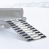 Rockland 77" x 54" Tri-Fold Aluminum ATV Snowmobile Ramps for Truck Trailer Pickup, 1500 LBS Capacity, Folding Trailer Ramps