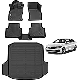 AIPOIL® Floor Mats & Cargo Liner Set for 2019-2025 2026 VW Jetta All Weather Protection TPE Anti-Slip Automotive Full Set Custom Car Mats Volkswagen Jetta Accessories - Black