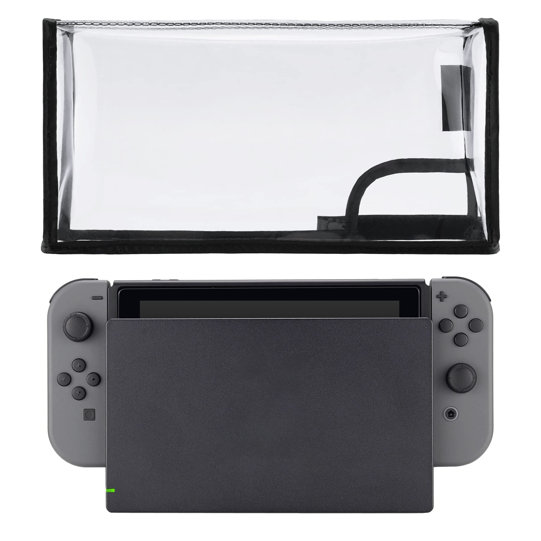 PlayVital Transparent Dust Cover for Nintendo Switch OLED, Waterproof Dust Guard Anti Scratch Dust Proof Cover Sleeve for Nintendo Switch Charging Dock