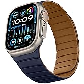Sixmoat Double Sided Reversible Band Compatible with Apple Watch 49mm 46mm 45mm 44mm 42mm, Magnetic Wristband Soft Silicone Straps for iWatch Ultra 3 2 1 SE Series 11 10 9 8 7 6 5 4 3, Brown Indigo