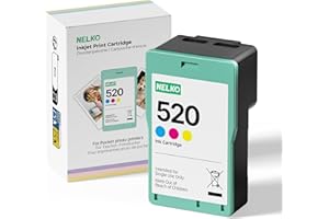 Nelko 520 Genuine Color Ink Cartridges, High-Yield Ink Cartridge Compatible with PP01 Photo Printer, Water Oxidation-Proof, P