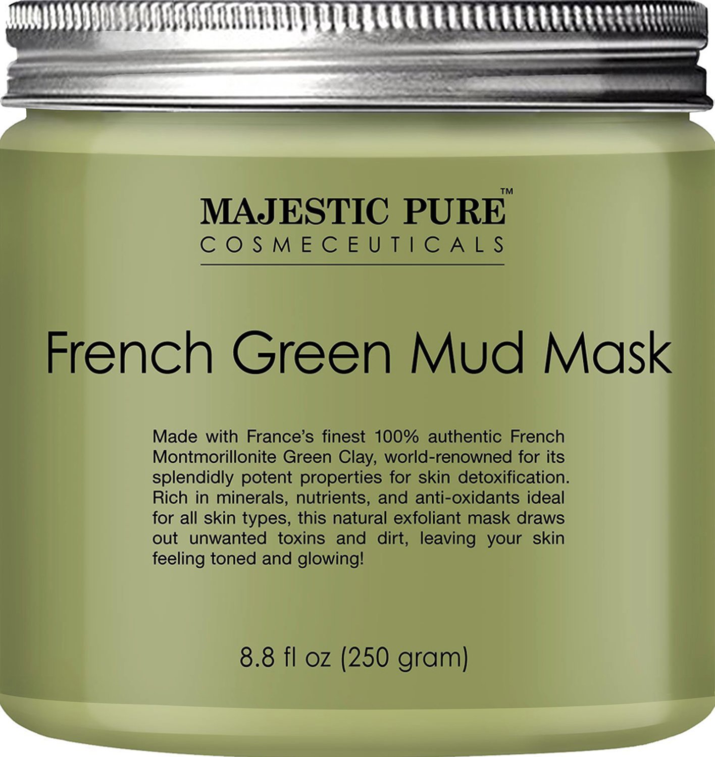 Majestic Pure French Green Mud Mask with Authentic Montmorillonite
