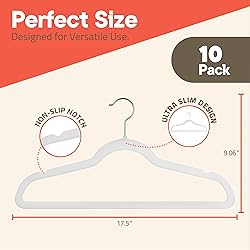 White Velvet Hangers 10 Pack – 360° Swivel